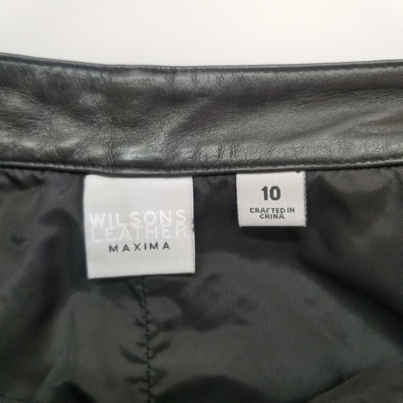 ❤️ Wilson's Black Leather Maxima Mini Skirt Sz 10 - Picture 8 of 8
